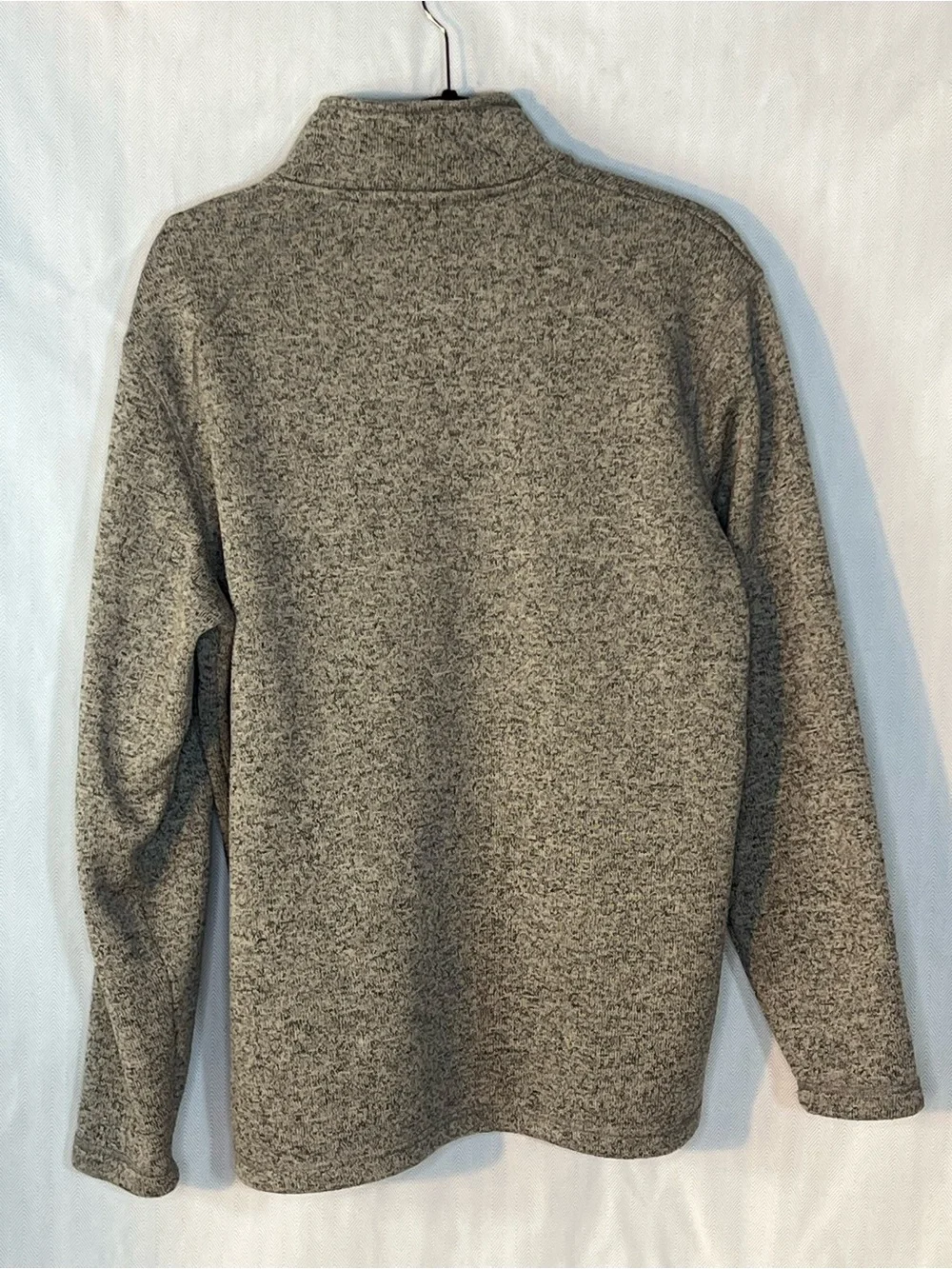 Eddie Bauer Pullover Brown/ Tan Sweater Sweatshirt 1/4 Zipper Long Sleeves  L👍